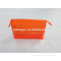 Transparent Colored PVC Welded Toiletry Bag with PU Top Triming and Zipper